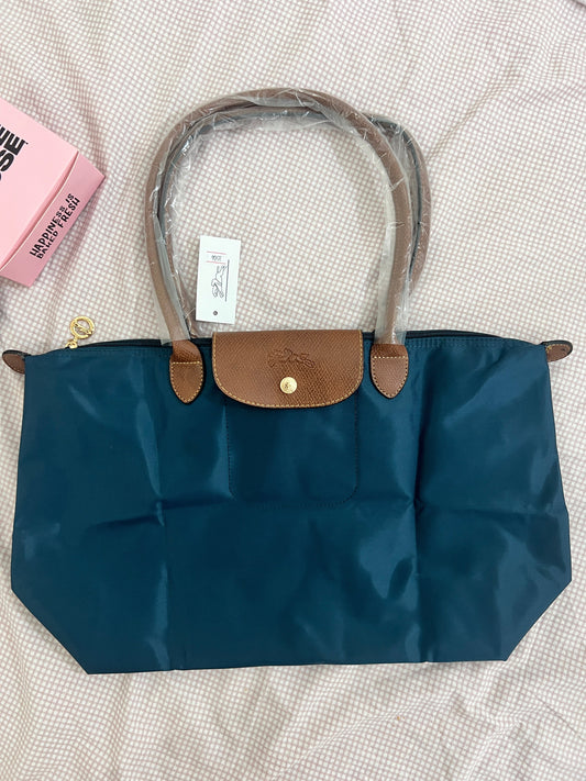 Longchamp Tote Large - Teal Blue (WITH BRAND LOGO)