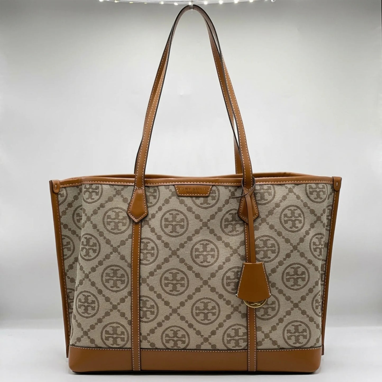 Tory Burch T Monogram Large Jacquard Tote Bag Hazel