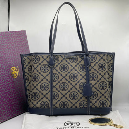 Tory Burch T Monogram Large Jacquard Tote Bag Hazel