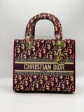 Dior LADY HAND BAG - Maroon Oblique