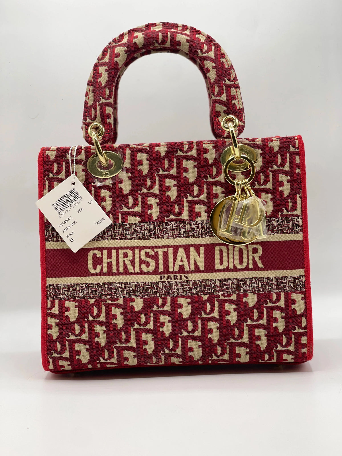 Dior LADY HAND BAG - Red Oblique