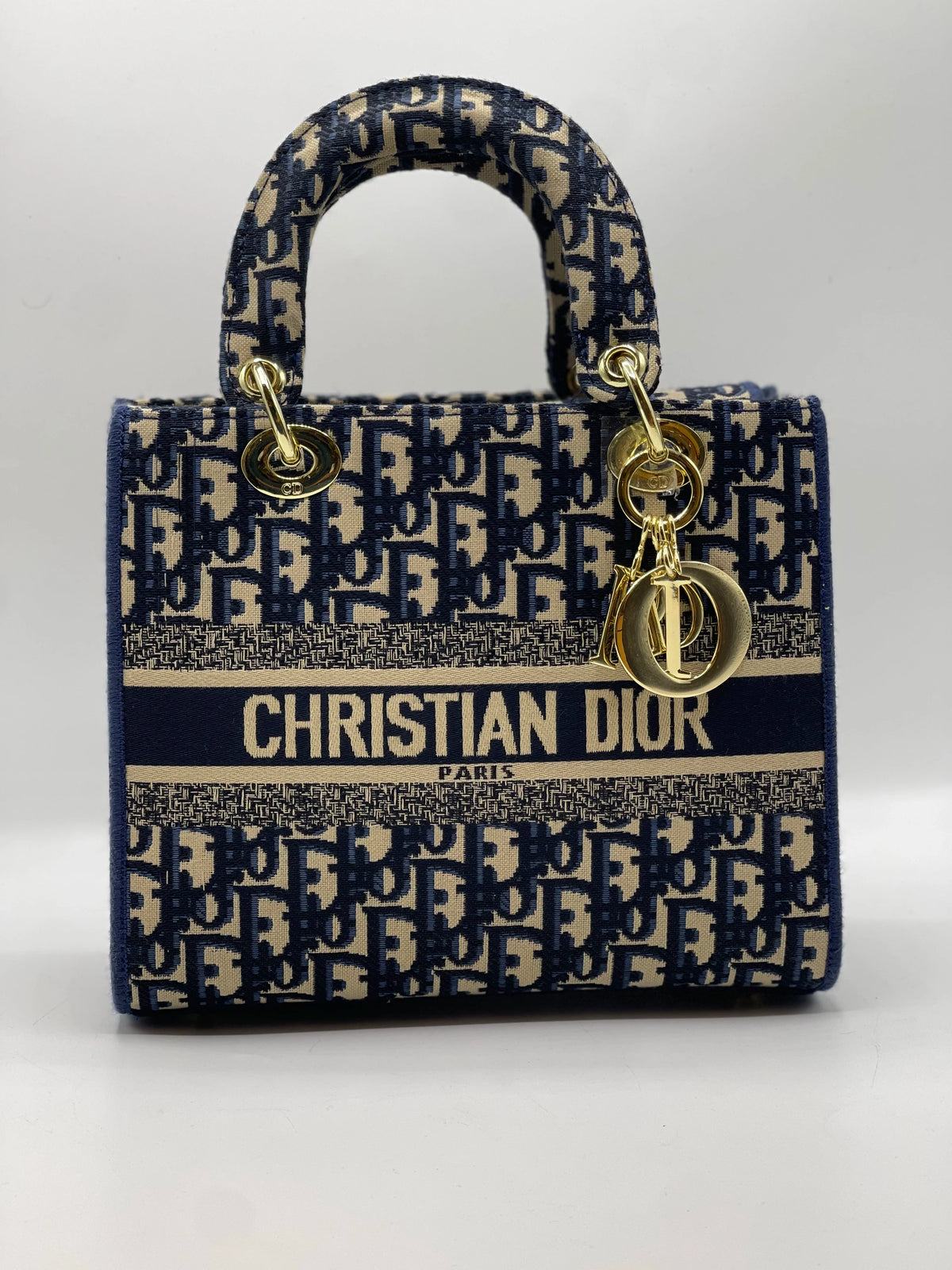 Dior LADY HAND BAG - Navy Blue Oblique