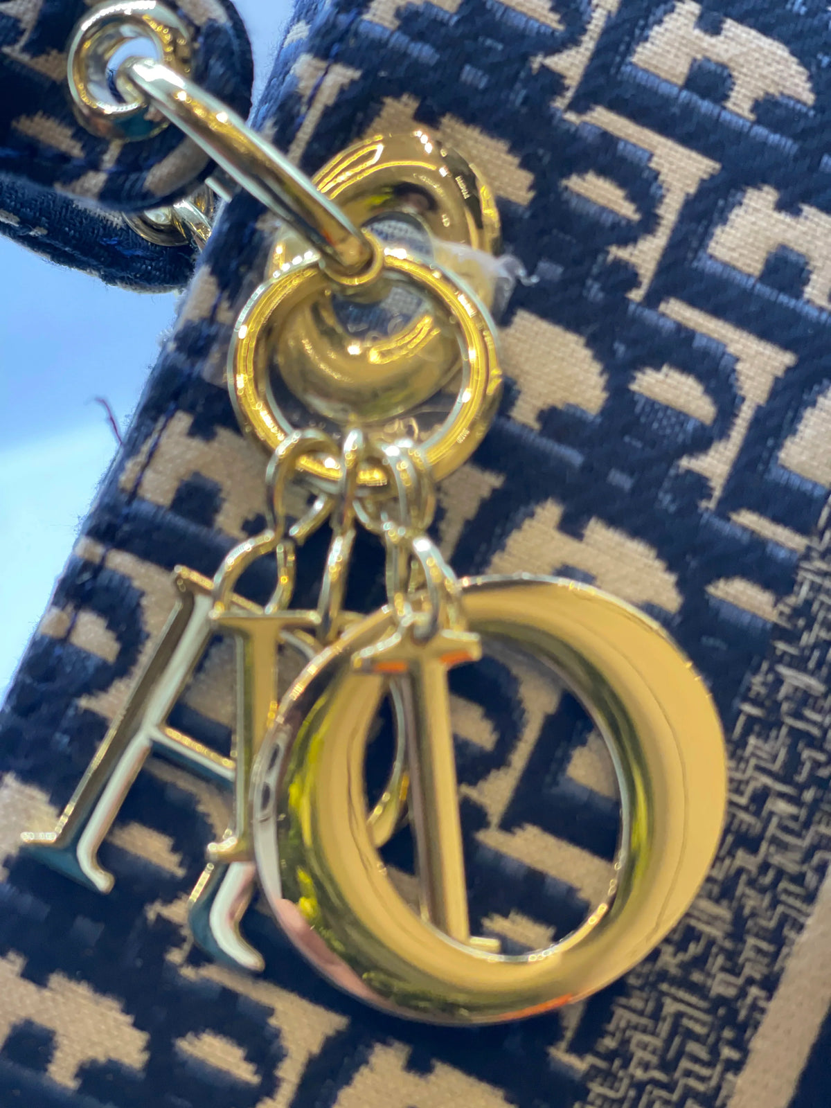Dior LADY HAND BAG - Navy Blue Oblique