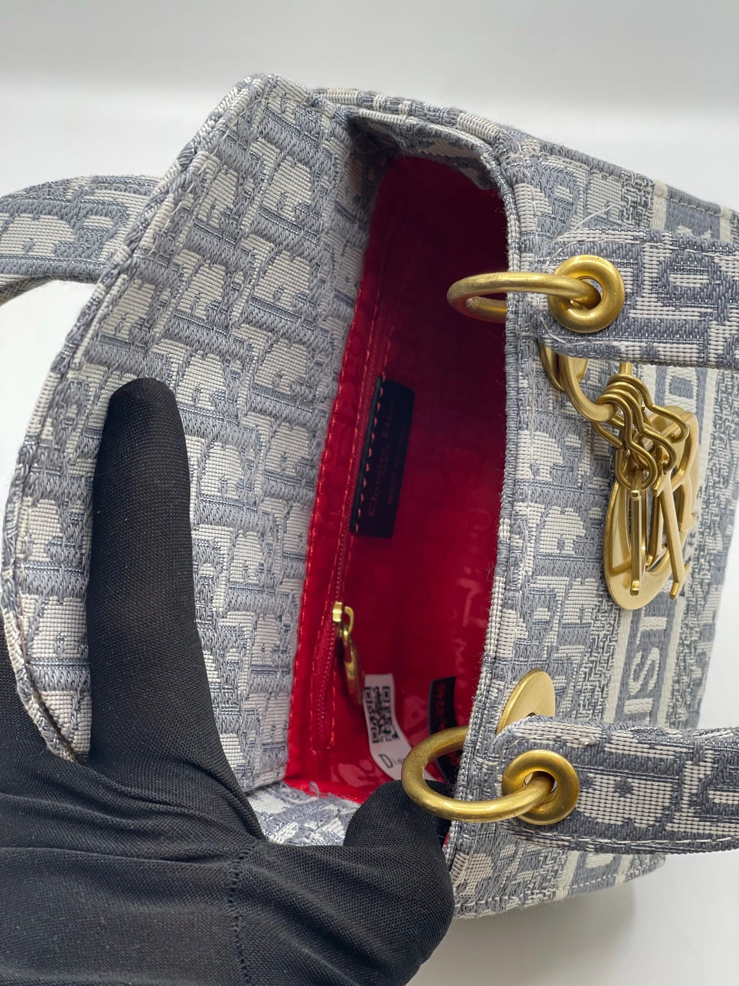 Dior LADY MINI HAND BAG Gray