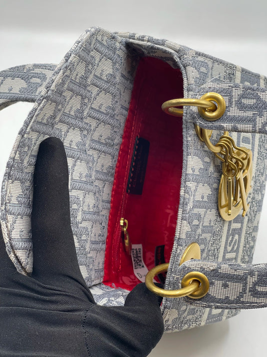 Dior LADY MINI HAND BAG Gray