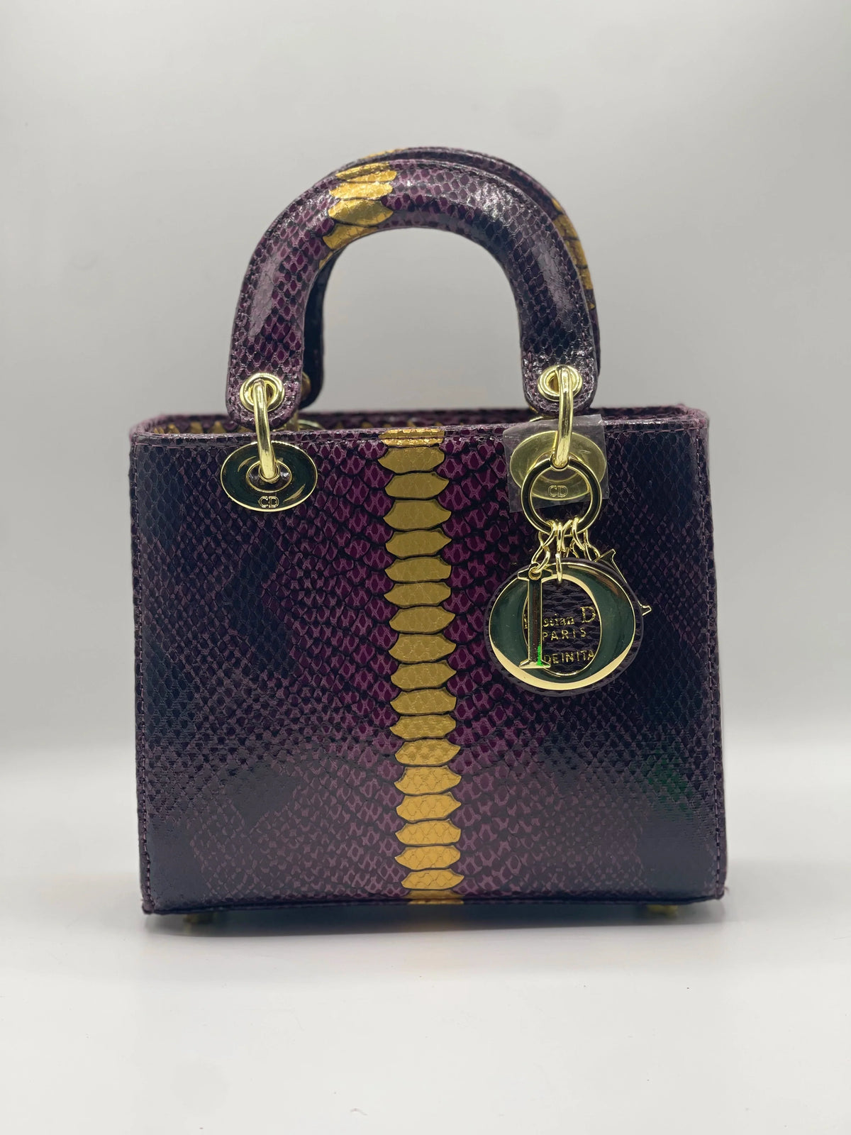 Dior LADY HAND BAG - Black & Dark Plum