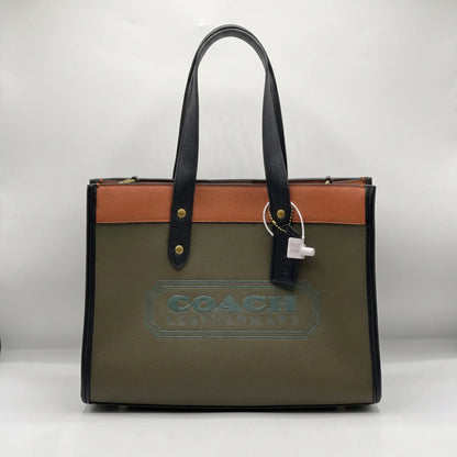 COACH Field Tote 30 Bag in Color block with COH Badge