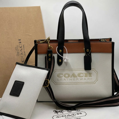 COACH Field Tote 30 Bag in Color block with COH Badge